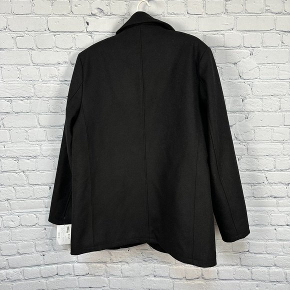Kenneth Cole Double Breasted Wool Blend Peacoat Jacket, Size Large, Black,‎ NWOT - Picture 4 of 14